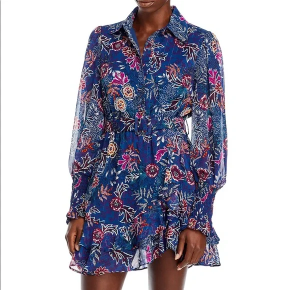 Bloomingdale's | Dresses | Belted Paisley Long Sleeve Dress | Poshmark